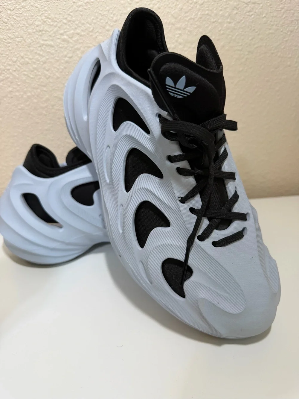 Adidas adiFOM Q Halo Blue and Black. Sculpted Athletic Sneakers